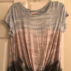 Cupio tie dye knotted front top, size large